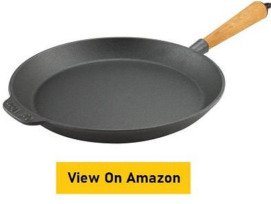 Carl Victor Cast Iron Skillet with Wooden Handle